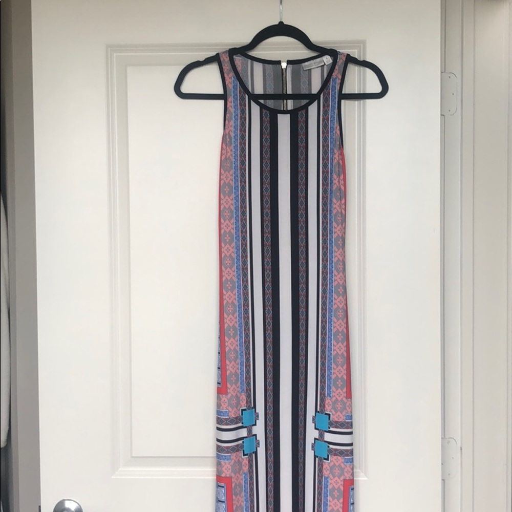 VERTICAL PRINT MAXI DRESS